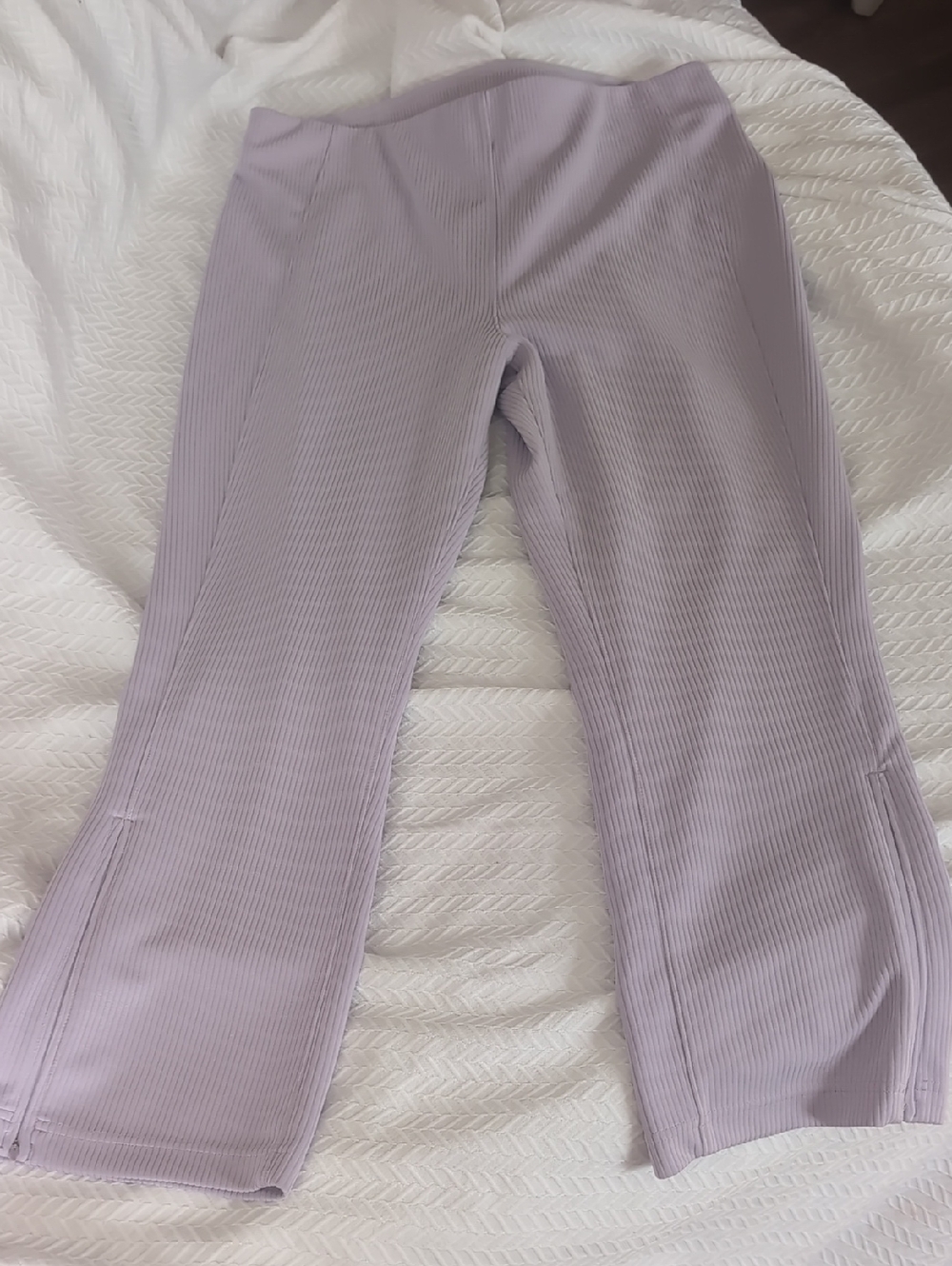 Lululemon Ribbed Softstreme Cropped Pull On Pants Purple Stretch High Rise 12